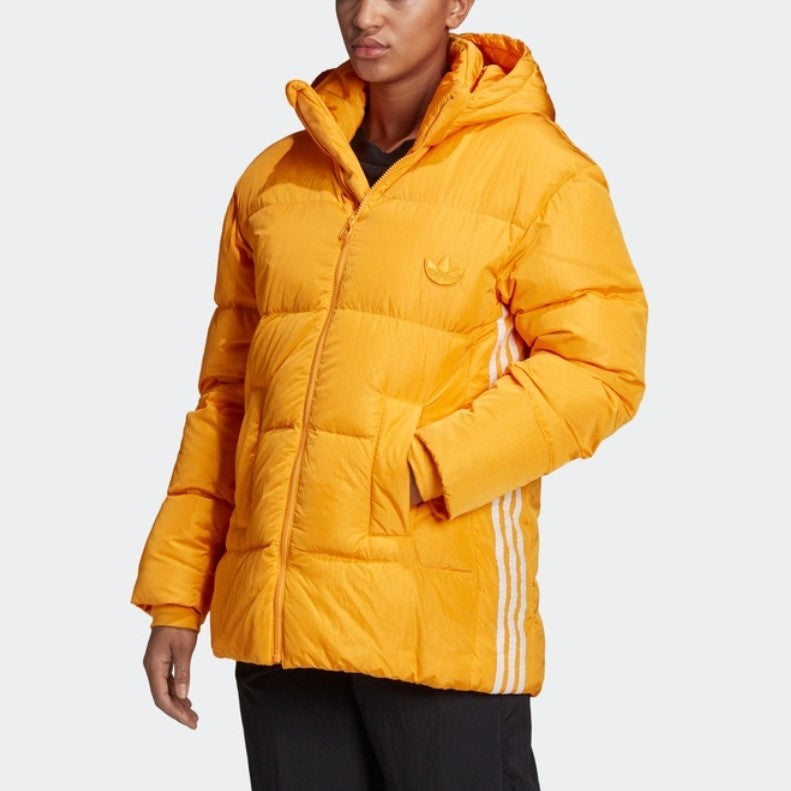 (WMNS) adidas originals Down Puffer Side Stripe Sports Down Jacket Gold Color GD2518