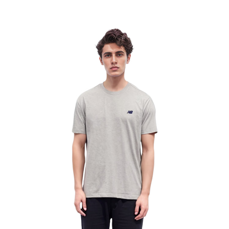 New Balance Back Print Boston Cotton T-Shirt Asia Sizing 'Light Grey' AMT42333-AHH