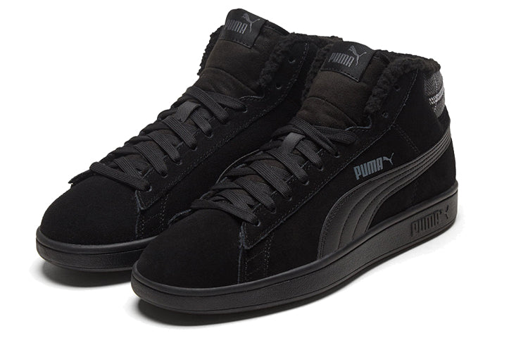 PUMA Smash V2 Mid Wtr Fleece Black Mid Board Shoes 366810-01
