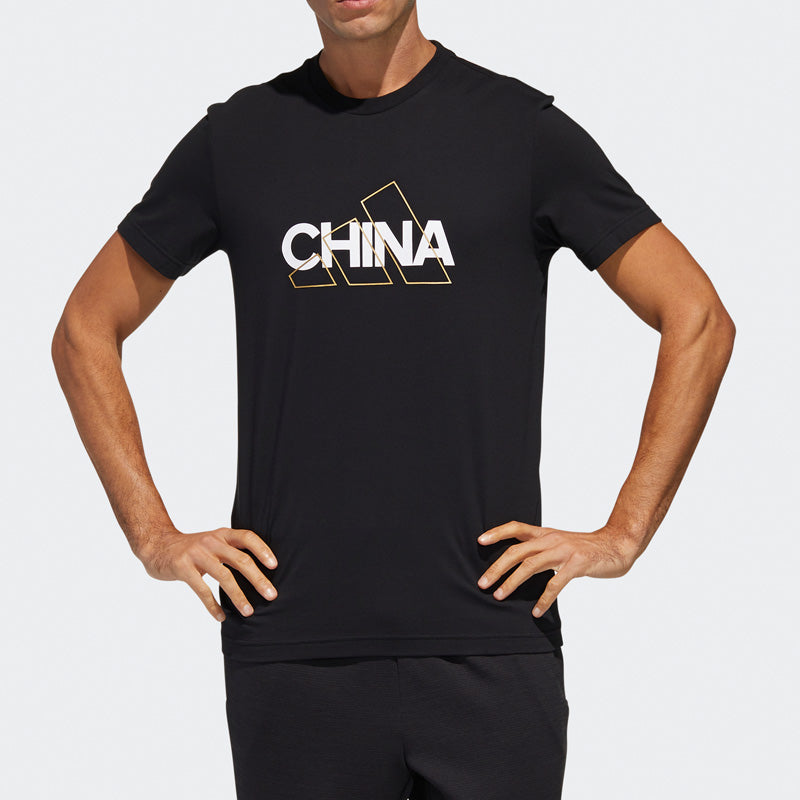 adidas China Tee Casual Sports Round Neck Breathable Short Sleeve Black GL5641