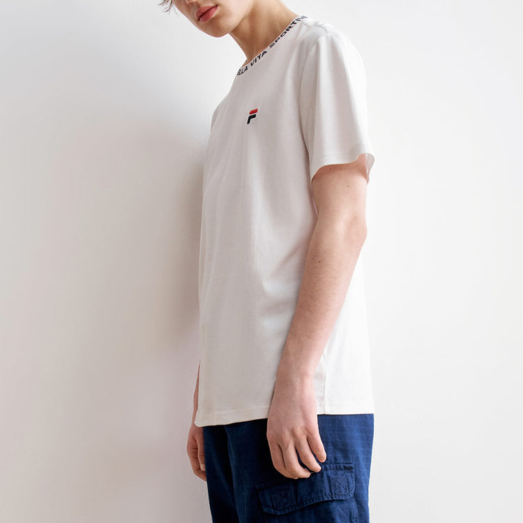 FILA Alphabet Collar Short Sleeve White F11M028172F-WT