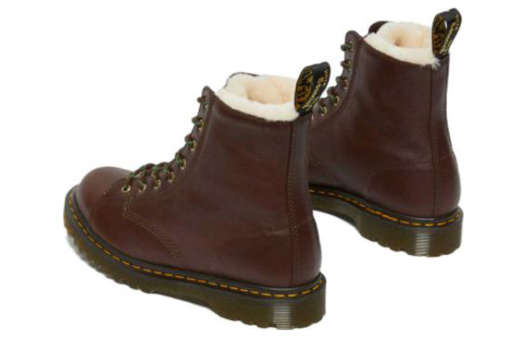 Dr. Martens Barton Shearling Lined Leather Ankle Boots 'Brown' 26873264