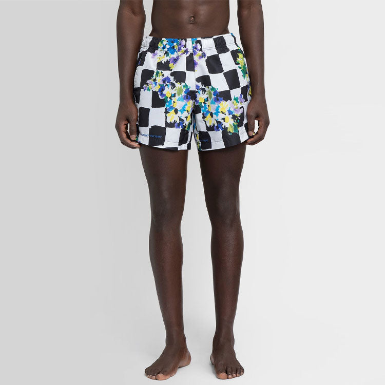 Off-White SS21 Flowers Printing Sports Shorts Version OMFA003S21FAB0028400
