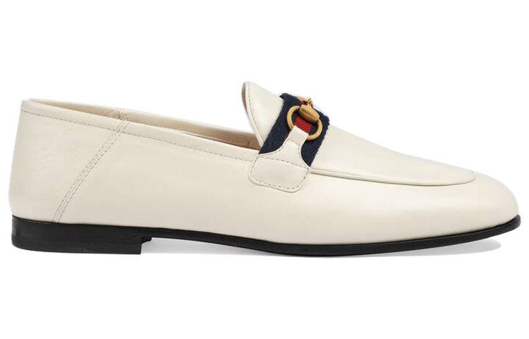 (WMNS) Gucci Loafer With Web 'White Leather' 631619-CQXM0-9065