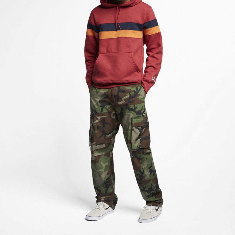 Nike SB Icon Striped Skateboard Sports Stay Warm Red AJ9744-613