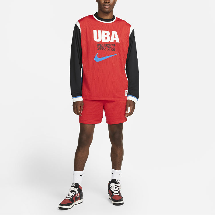 Nike Long-Shooting Top Contrasting Colors Printing Pattern Basketball Long Sleeves Asia Edition Red CZ4701-611