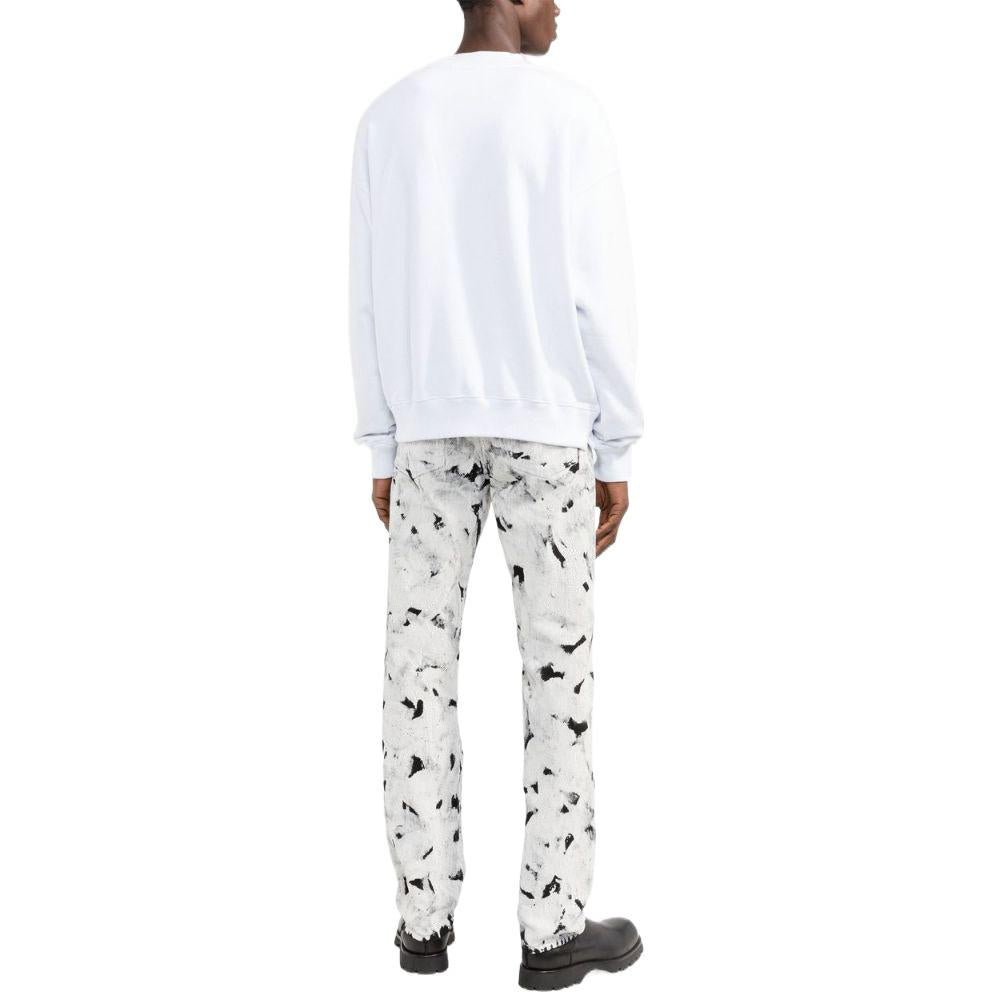 Men's Off-White FW22 Alphabet Printing Pullover Round Neck Long Sleeves Version White OMBA054F22FLE0010110