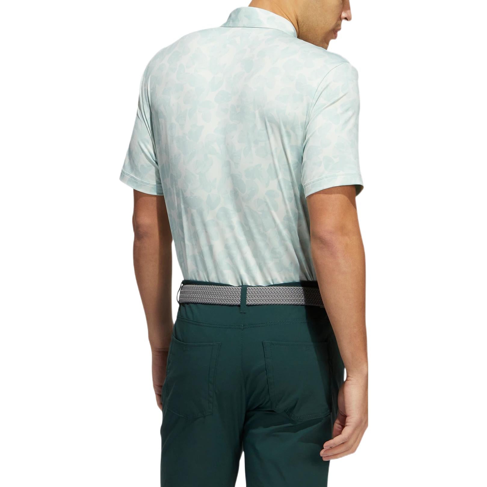 Men's adidas Logo Printing Lapel Pullover Short Sleeve Green Polo Shirt HK6850