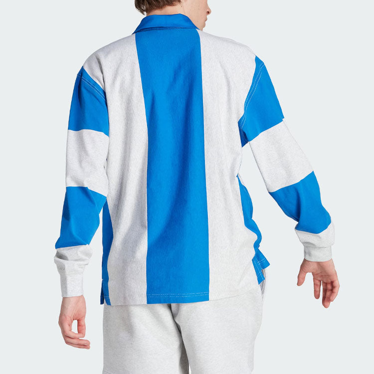 adidas Originals Hack Rugby Long Sleeve Polo Shirts 'Blue White' IM4584