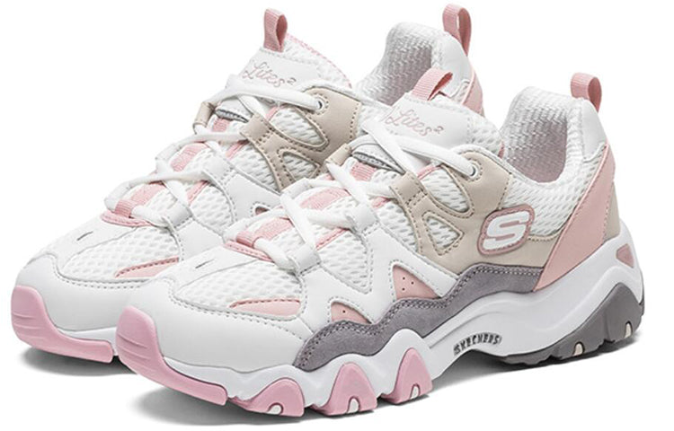 (WMNS) Skechers D'lites 2.0 Shoes White 99999693-WGPK