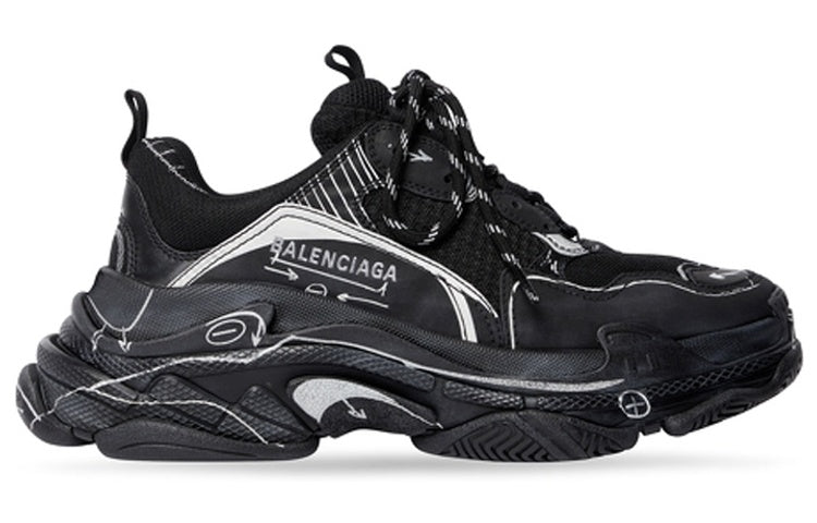 (WMNS) Balenciaga Triple S Sneakers 'Black' 524039W3SRB1090