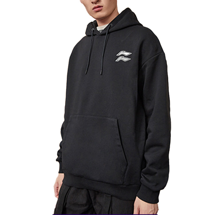 Li-Ning Sports Fashion Series Loose Pullover Hoodie 'Black' AWDQB38-1