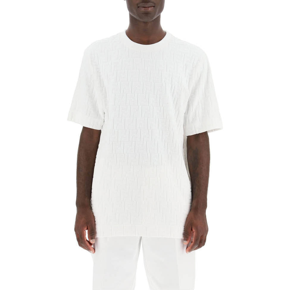 Men's FENDI Suede Short Sleeve White FY0936AA8AF0QA0