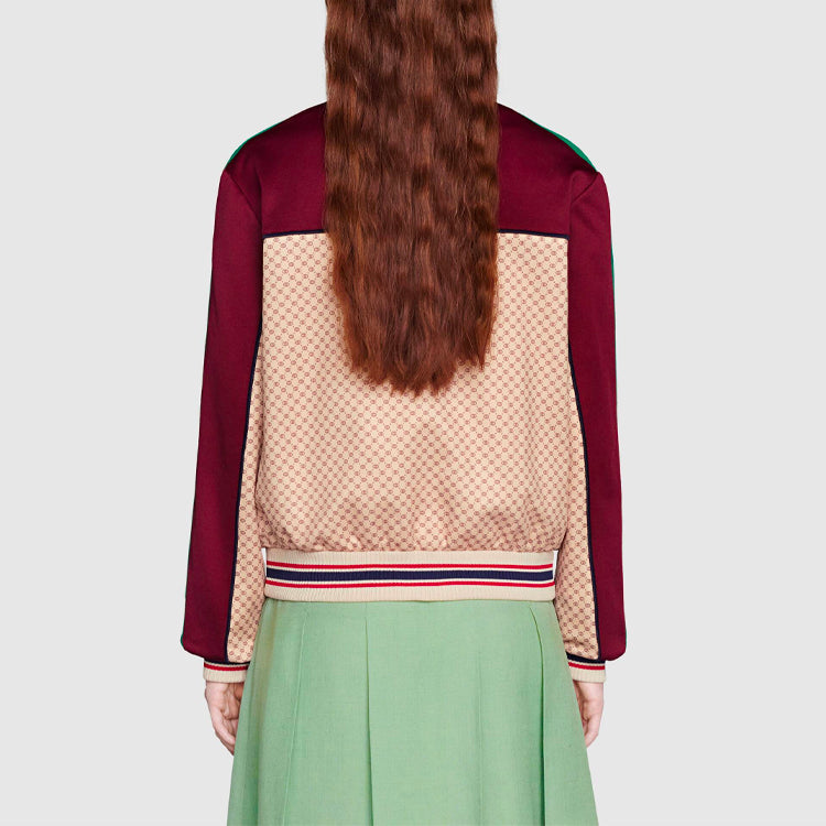 (WMNS) Gucci Interlocking Print Jersey Jacket 'Beige Bordeaux' 655196-XJDFP-9115