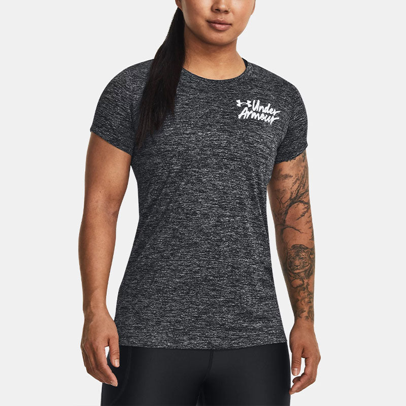 (WMNS) Under Armour Tech Twist Graphic Short Sleeve T-Shirt 'Dark Grey' 1379489-001