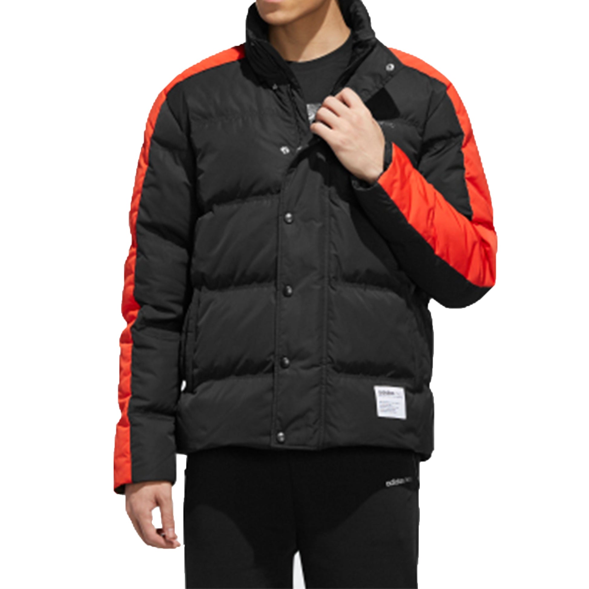 adidas neo M Ut Puffer Back Large logo Casual Down Jacket Black EI4413