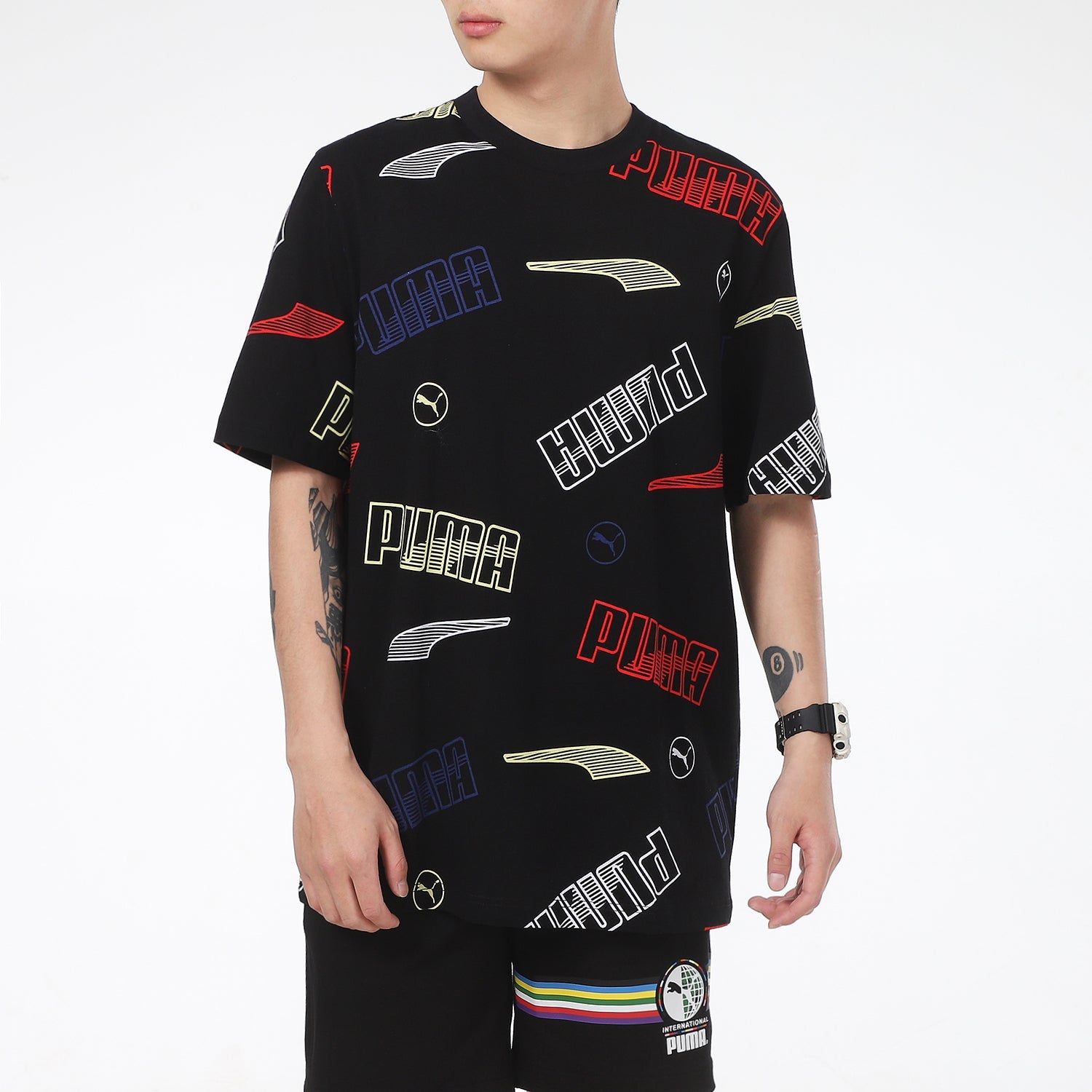 PUMA Solid Regular Fit T-Shirt 'Black' 532706-01