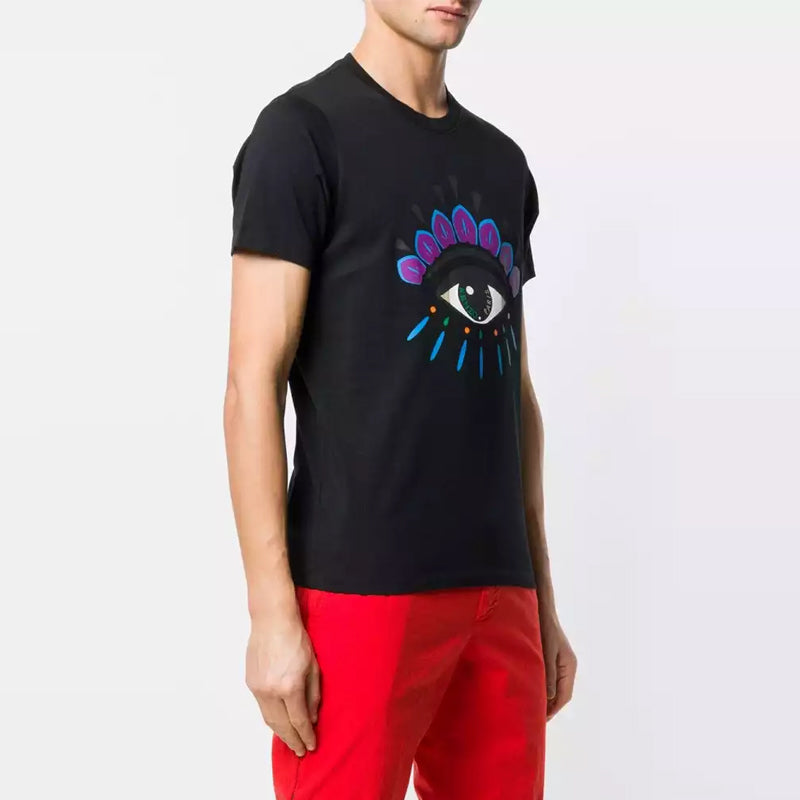 Men's KENZO Pattern Printing Short Sleeve Black 5TS049-4YC-99