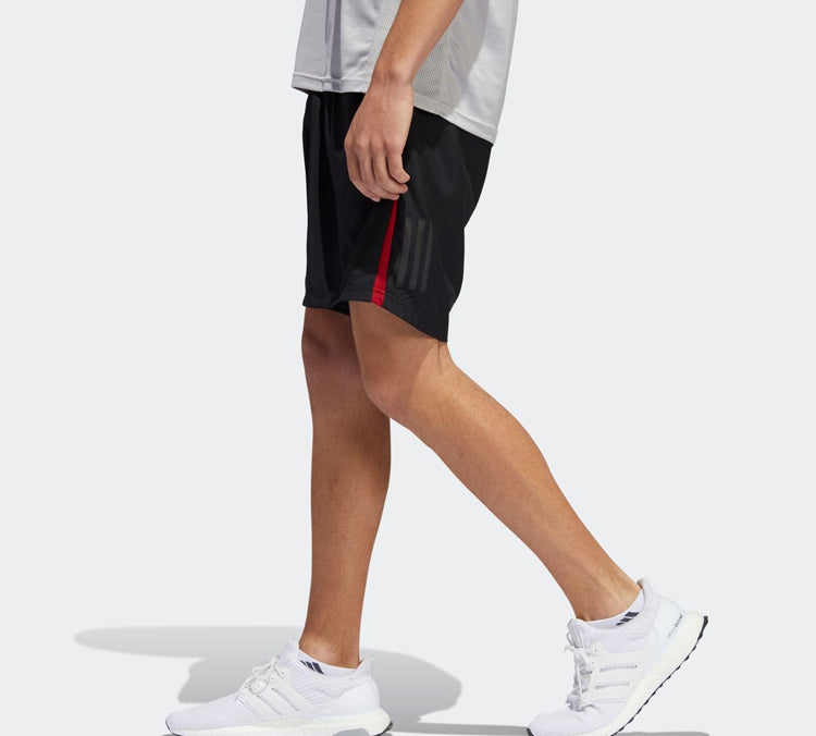 adidas Side Red Stripe Training Sports Shorts Black DZ2134