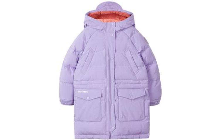 (GS) Skechers Lifestyle Series Long Down Jacket 'Orange Purple' L421G029
