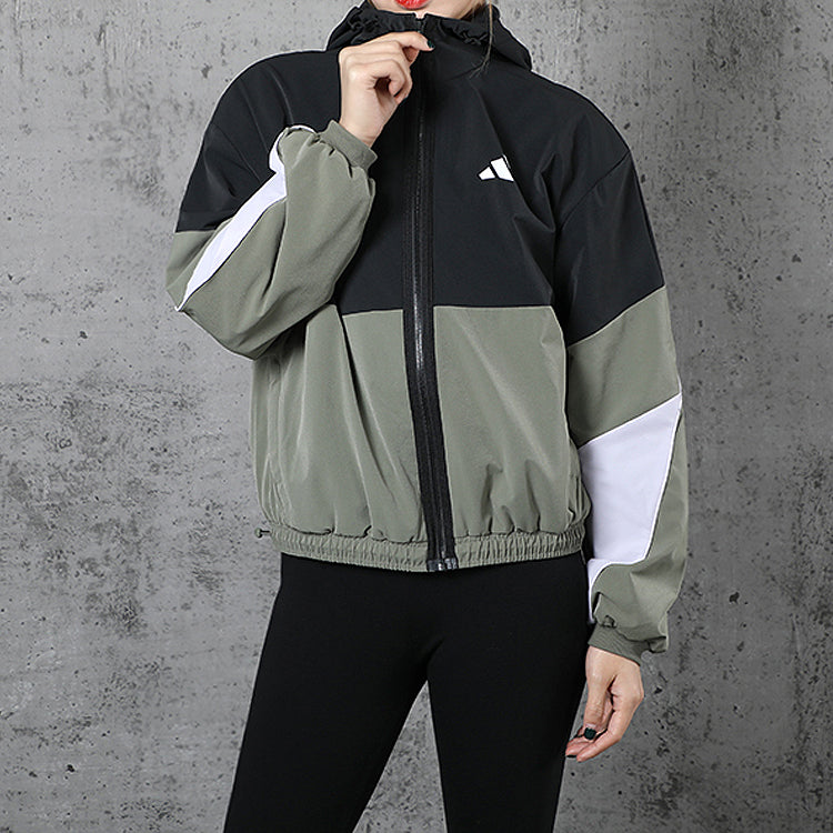 (WMNS) adidas Wb Color Jacket Black-Green FM9323