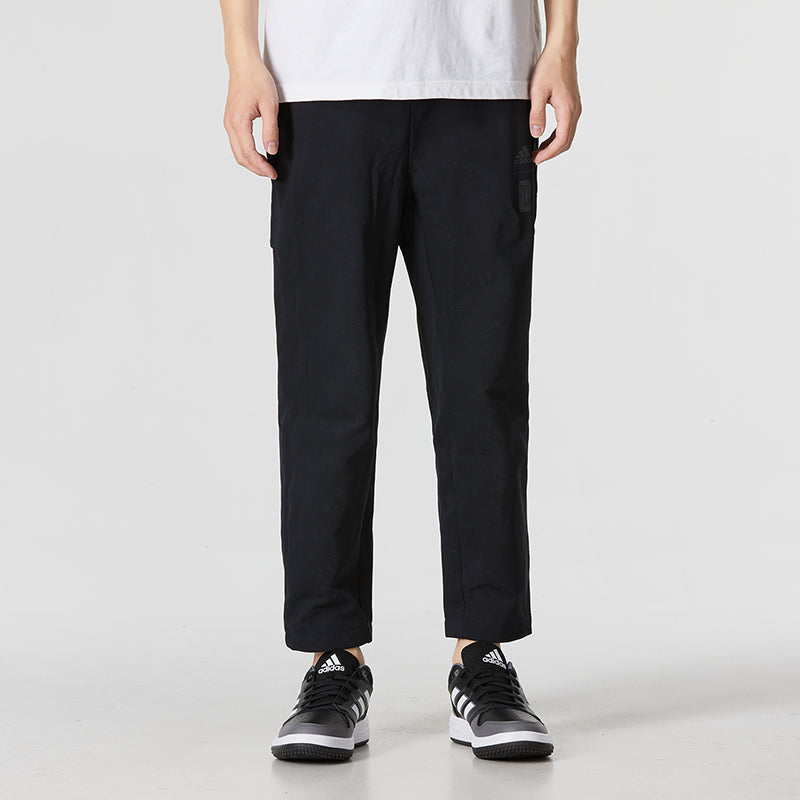 Men's adidas Wj 2.0 Wv Pnt Casual Straight Woven Solid Color Sports Pants/Trousers/Joggers Black HN8987