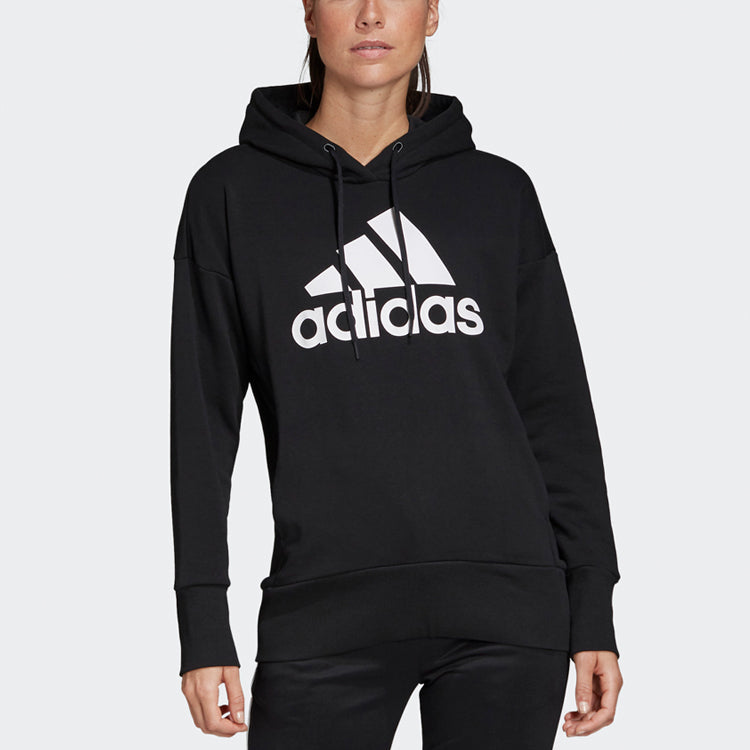 (WMNS) adidas Loose hooded Sports Stylish Black FM1044