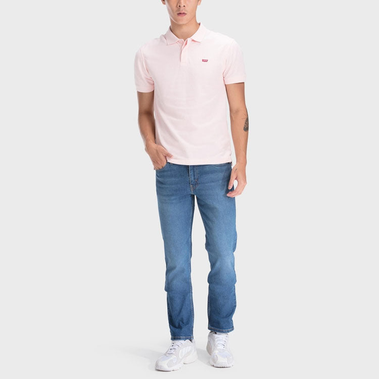 Men's Levis Casual lapel Short Sleeve Polo Shirt Pink 85896-0001