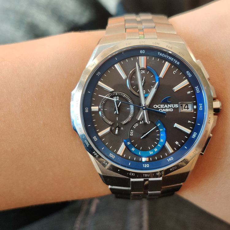 Casio Fashion Business Steel Strap Analog Watch 'Ocean Blue Silver' OCW-S5000-1AJF