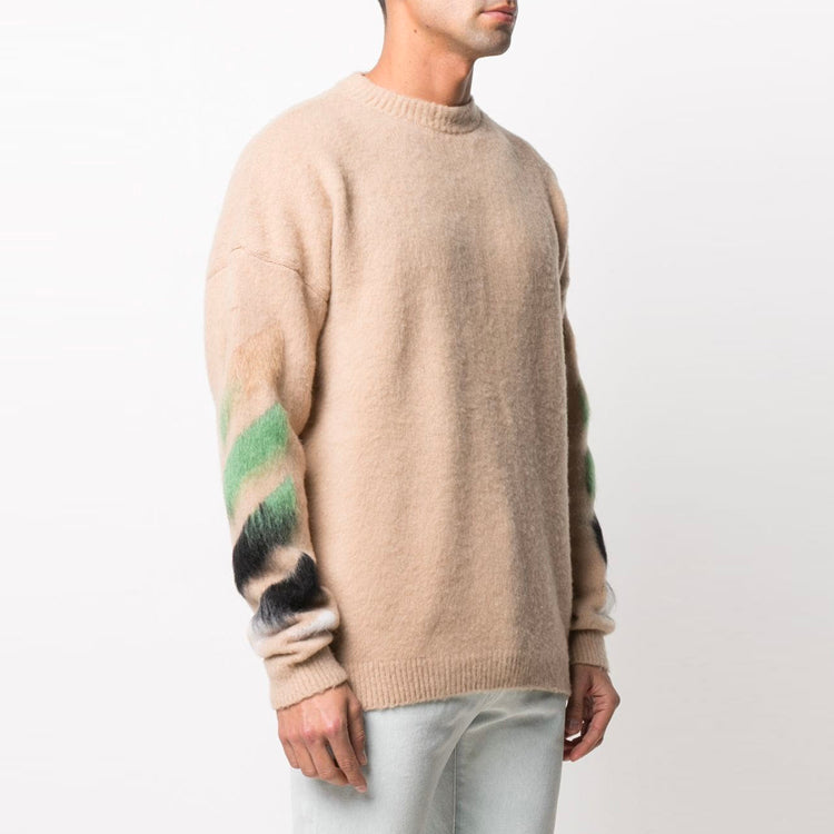 Off-White SS21 Gradient Arrow Printing Wool Knitting Brown OMHA036R21KNI0016284