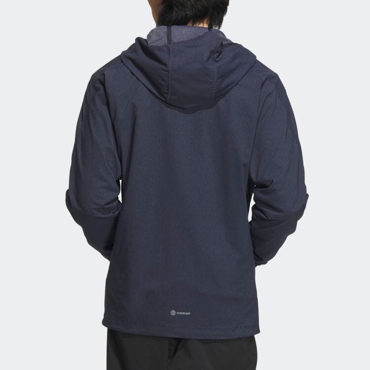 adidas Denim Look Regular Fit Stretch Woven Hooded Track Top 'Blue' IA9389