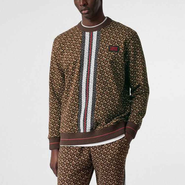 Men's Burberry FW20 Full Print Stripe Classic Brown 80182401