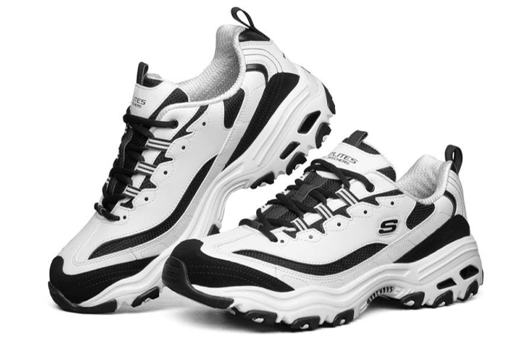 Skechers D lites Running Shoes White/Black 52675-WBK