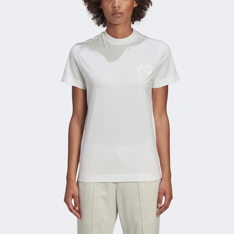 (WMNS) Y-3 Logo Printing Round-neck Tee White GM3273