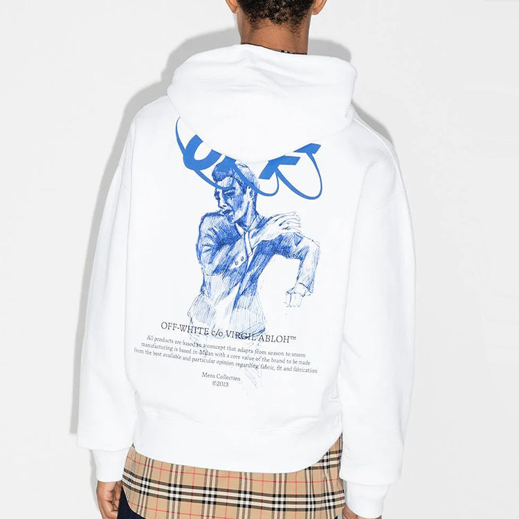 Off-White Mirko First Logo Hooded Sweater Men's White OMBB037F20FLE0070145