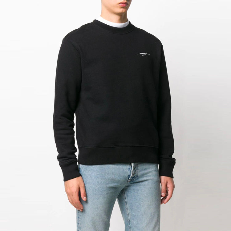 Men's Off-White Alphabet Logo Pattern Long Sleeves Loose Fit Black OMBA025R20D250321091