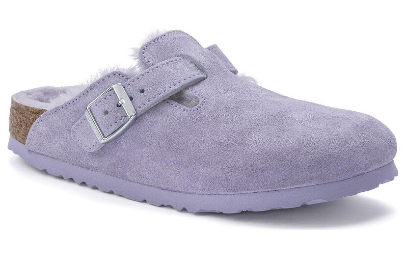 (WMNS) Birkenstock Boston Shearling Suede Leather Coated Narrow Fit 'Purple Fog' 1023302