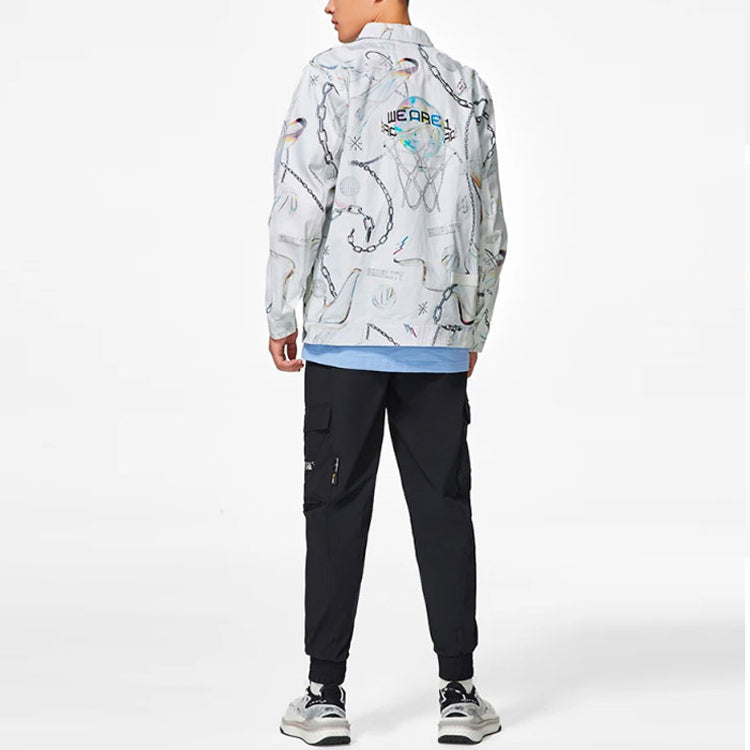 Li-Ning x Glare Way Of Wade Graphic Jacket 'White Grey' AFDS475-2