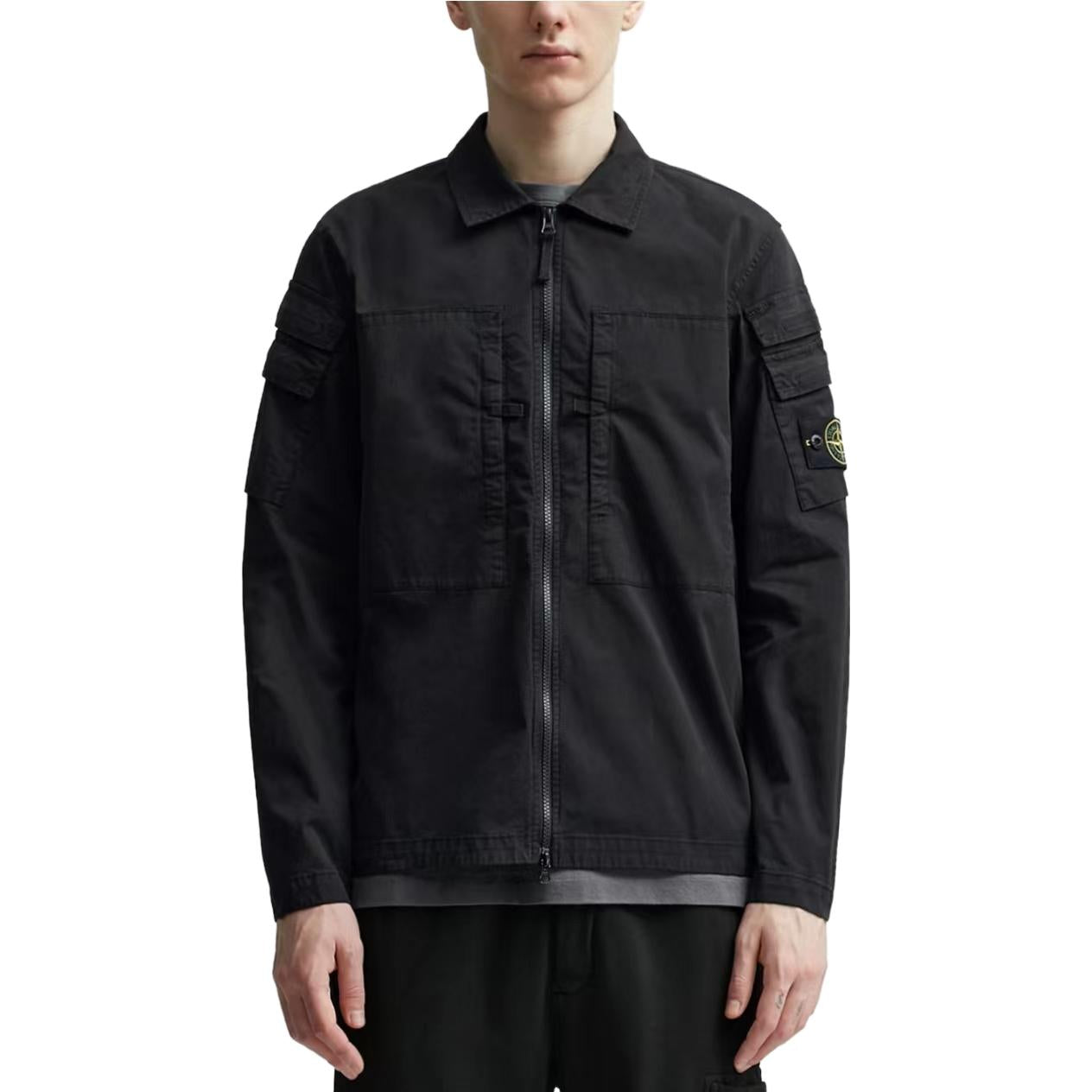 STONE ISLAND Stretch Overshirt 'Black' 791510610-V0029