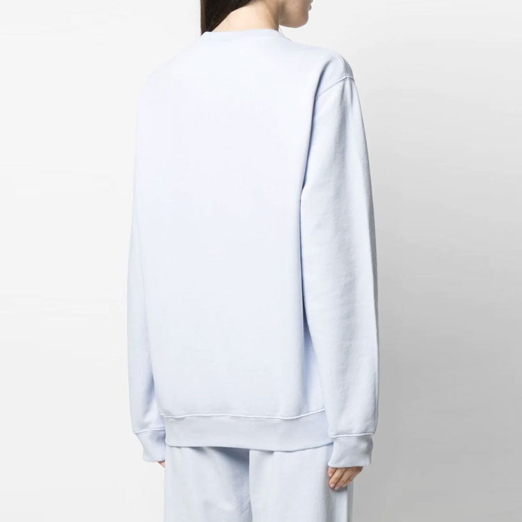 (WMNS) Off-White SS21 Chest Logo Embroidered Round Neck Light Blue Hoodie OWBA055S21JER0063610