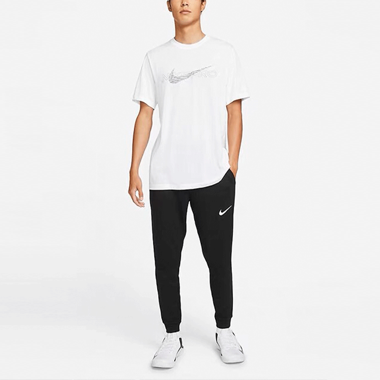 Nike Casual Sports Logo Solid Color Bundle Feet Pants Black DB4218-010