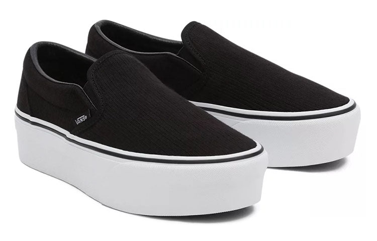 Vans Rib Knit Slip-On Stackform 'Black White' VN0A7Q5RB11