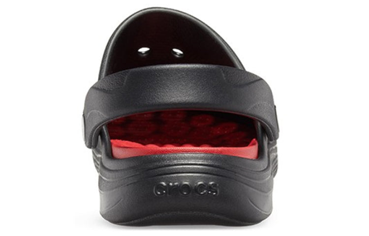 Crocs Reviva Beach Sandals Black Red 205852-0BU