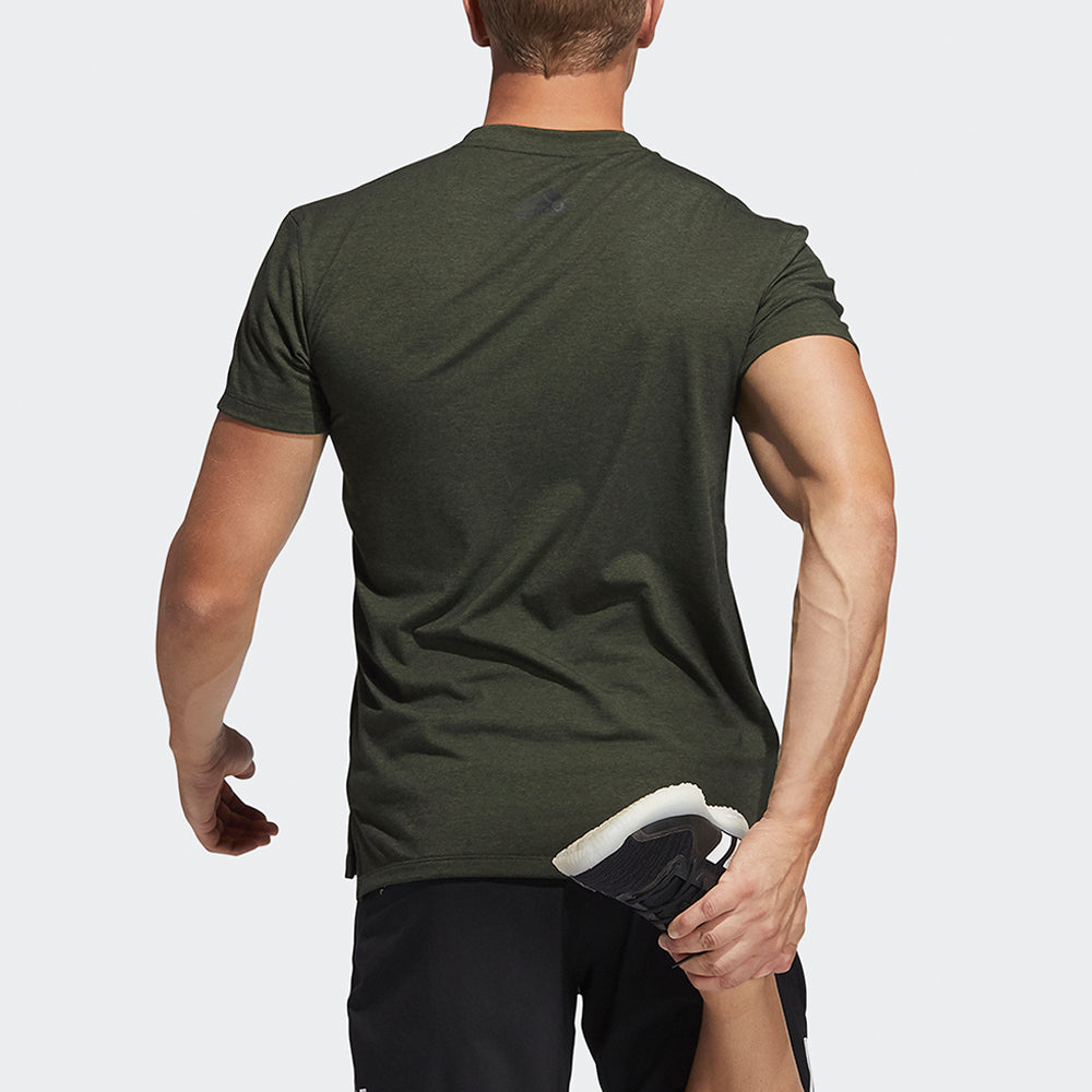 adidas Three-bar Tee Logo Printing Training Sports Short Sleeve Green GT7249
