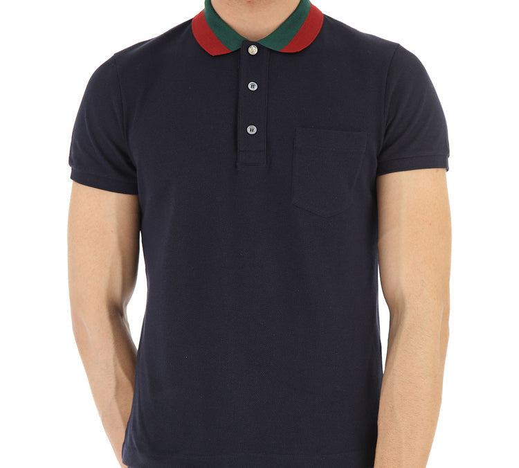 Gucci Striped Cotton Short-Sleeved For Men Navy 408321-X7331-4060