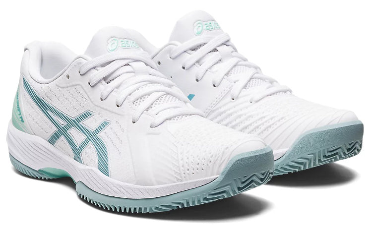 (WMNS) ASICS Solution Swift FF Clay 'White Smoke Blue' 1042A198-104