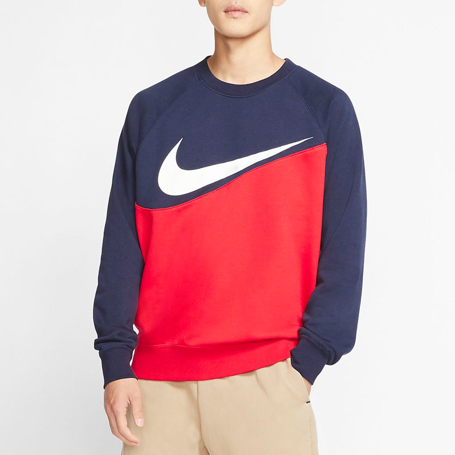Nike Logo Large Splicing Round Neck Pullover Red BV5305-657