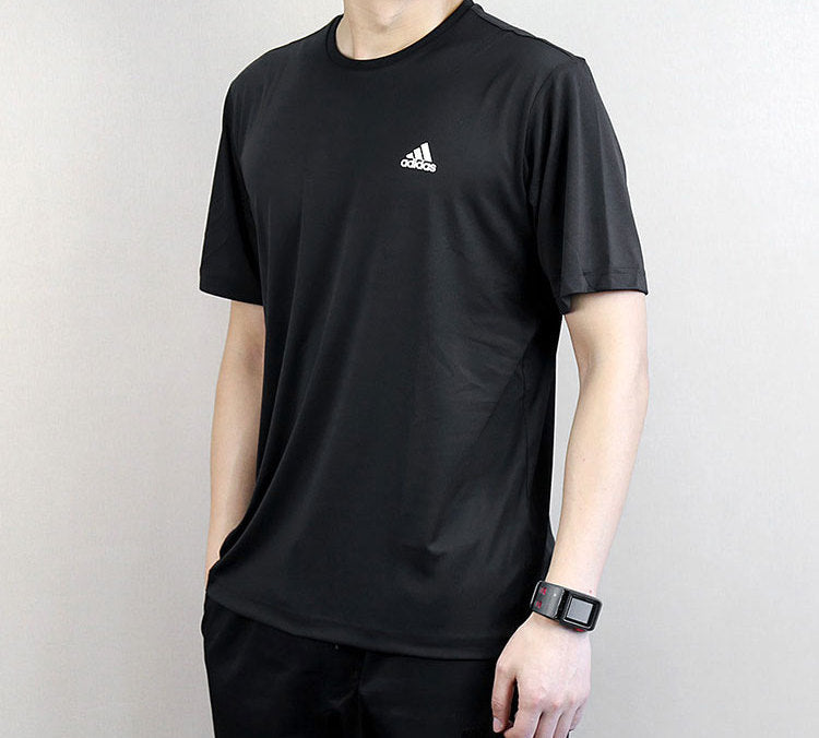 adidas Approach Tee Tennis Round-Collar Short-Sleeved Male Black AZ4076