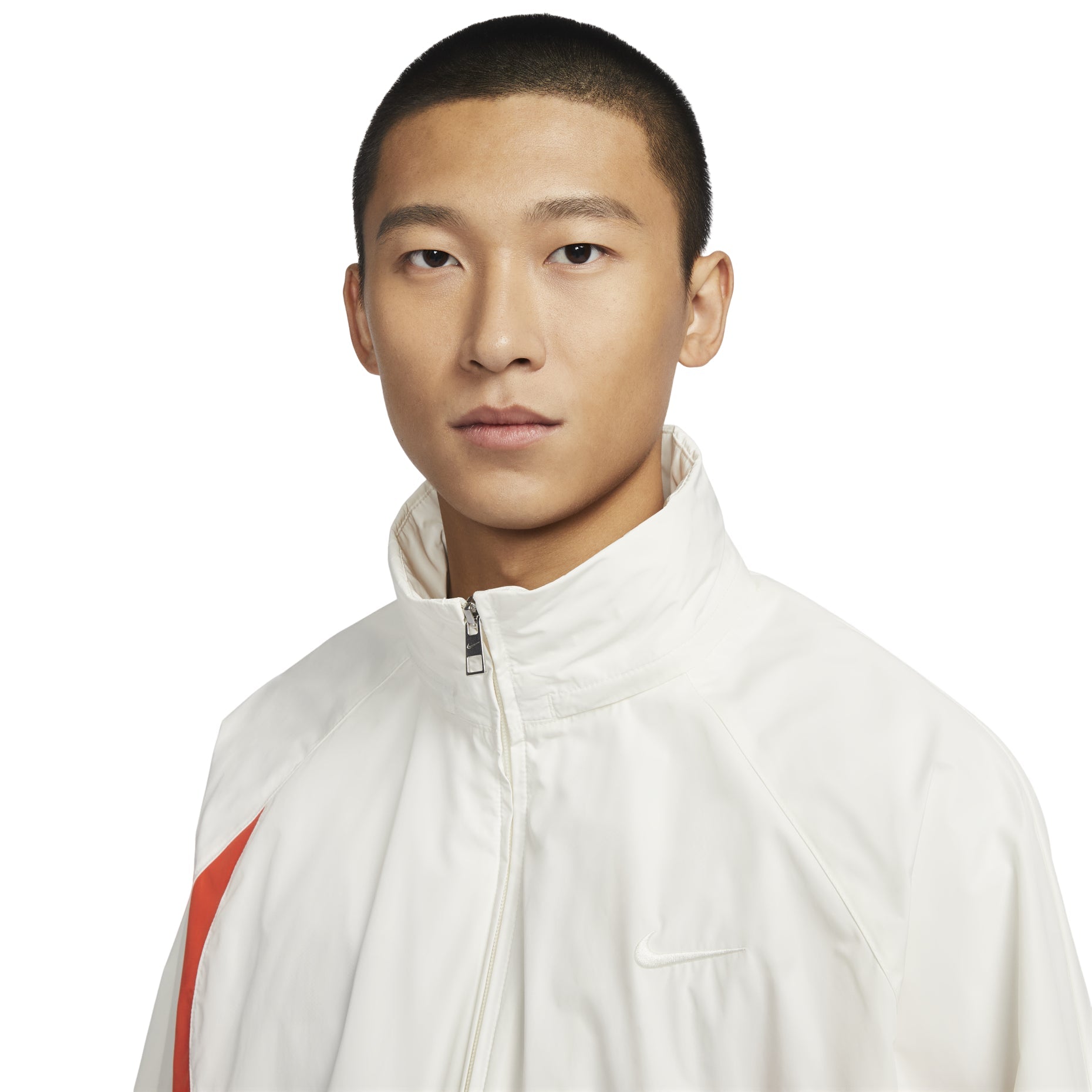 Nike Swoosh Woven Jacket Asia Sizing 'Sail Picante Red' FB7878-133