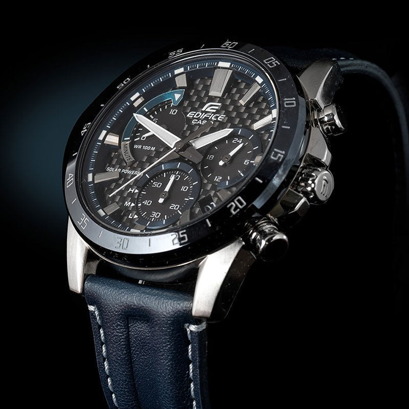 CASIO Waterproof Sports Shockproof Solar Powered EDIFICE Quartz Mens Blue Analog EQS-930BL-2A